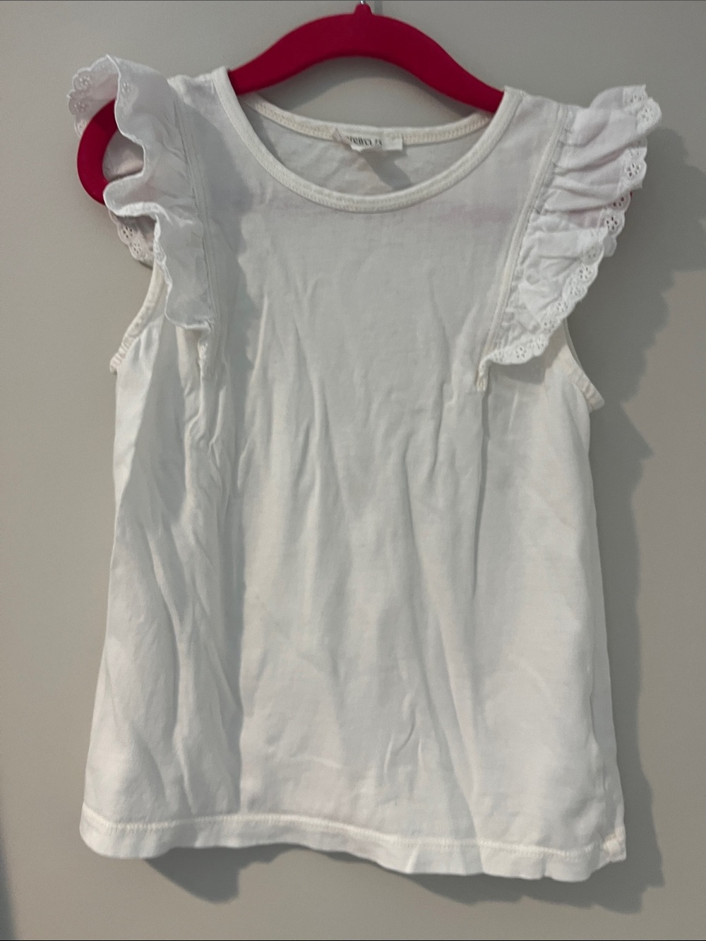Crewcuts White Ruffle Sleeve Tank Top